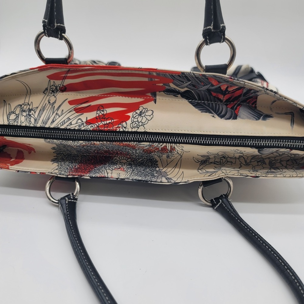 Salvatore Ferragamo Jaguar Print Nylon Leather Tote Bag Italy Shoulder Purse - Picture 15 of 16